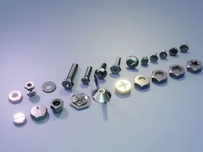 Engineering kitbash inserts pack over 70 models Low-poly 3D model