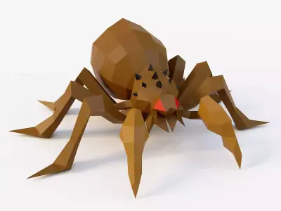 Spider low poly 3d model polygonal Low-poly 3D model