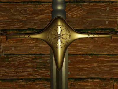 Middle eastern curved sword 3D model
