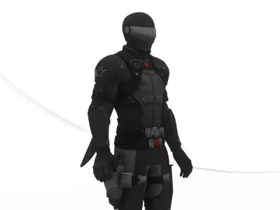 Snake Eyes G I Joe Ninja 3D Model Rigged Game Ready Character Low-poly 3D model
