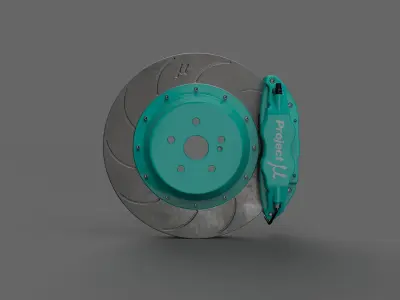 Projectmu brake kit lowpoly Low-poly 3D model