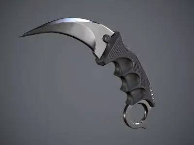 Knife Karambit Black Low-poly 3D model