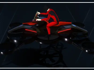 Helix Heli Hoverbike Low-poly 3D model