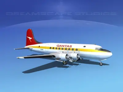 Douglas DC-4 Qantas 2 3D model
