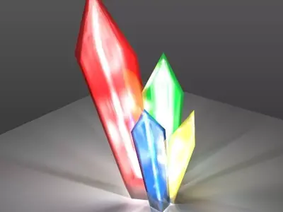 Color Crystals Free low-poly 3D model