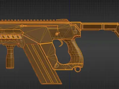 Submachine Gun M24 R Retexurted Low-poly 3D model