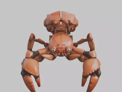 Robot Crab Low-poly 3D model