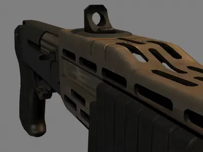 Spass 12 Shotgun Low-poly 3D model