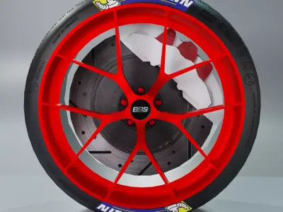 BBS FI-R Wheel Low Poly Low-poly 3D model