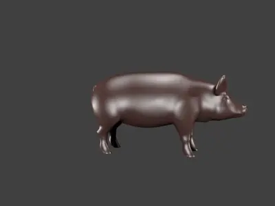lowpoly pig 3D model