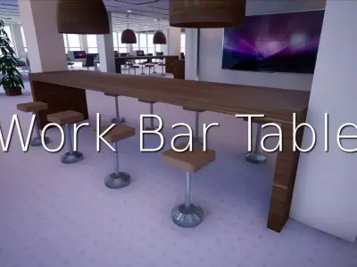 Work Bar Table SHC Quick Office LM Low-poly 3D model