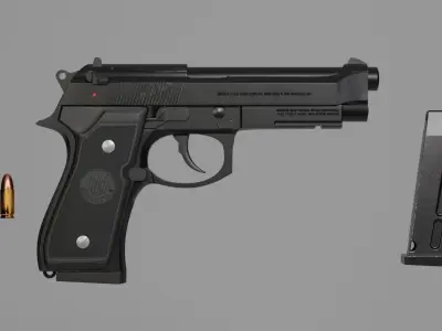 Beretta M9A1 92FS Low-poly 3D model