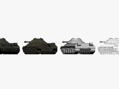 001147 soviet tank is3 3D model