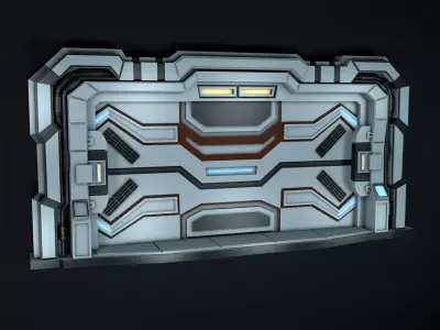 Sci Fi Door Low-poly 3D model 6