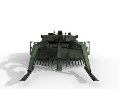 Tank Abrams MinePlow Extra Defense Green Low-poly 3D model
