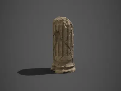 Damaged Pillar Low-poly 3D model