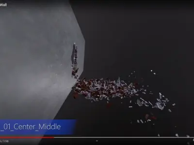 BrickWall 01 Center Middle Low-poly 3D model