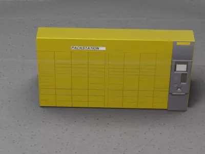 Packstation Object -5- Large Packstation with touchpad interface Low-poly 3D model