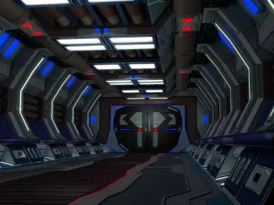 Sci fi spaceship interior 3D model