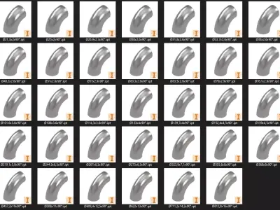 90 DEGREE WELDED STEEL ELBOWS-DIN2605 3D model