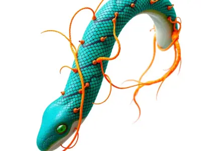 Vibrant Oceanic Creature model pack Low-poly 3D model