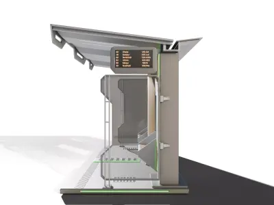 Sci-Fi Futuristic Bus Stop Low-poly 3D model purchase