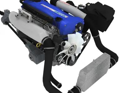 Nissan RB26DETT by Tomei engine Low-poly 3D model