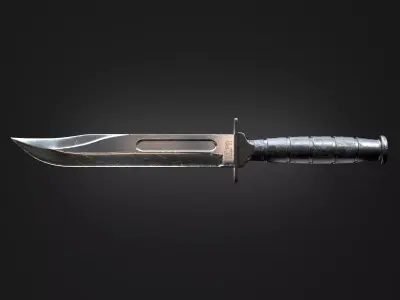 KA-BAR Combat Knife Low-poly 3D model