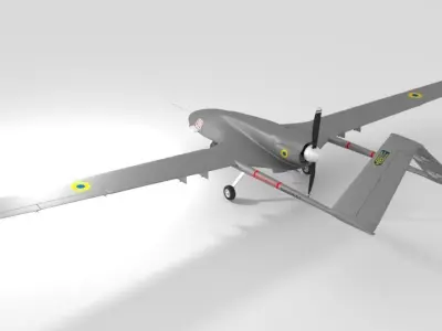 Bayraktar TB-2 UAV Ukrainian 3D model