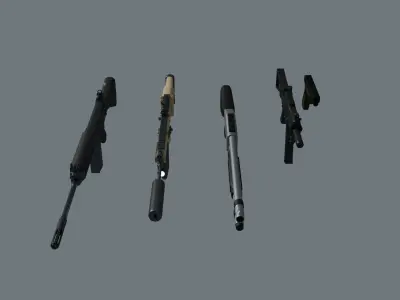 WEAPONS PACK Low-poly 3D model