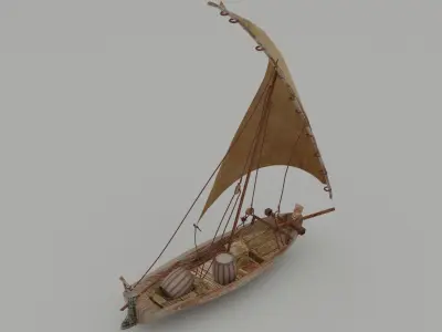 zanzibar dhow Low-poly 3D model
