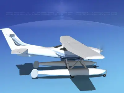 Cessna 182 Skylane Seaplane V05 3D model