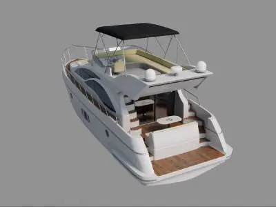 Sport Yacht 3D model Low-poly 3D model