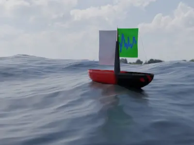 Ocean And Ship 3D model