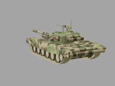 T-90 Battle Tank Low-poly 3D model