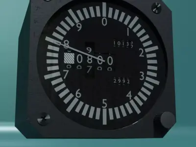Altimeter clock 3D model
