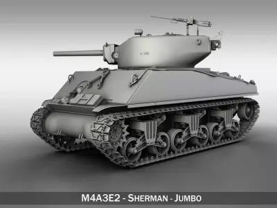 M4A3E2 - Sherman - Jumbo 3D model