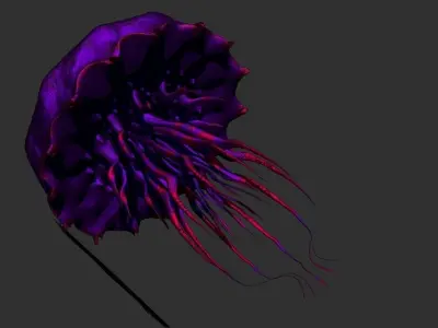   Purple jellyfish 3D model