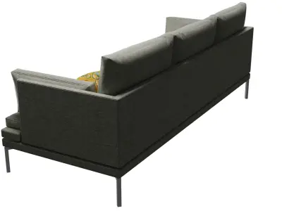 Modern Couch Set - Couch Armchair Two-Seater Ottoman 3D model