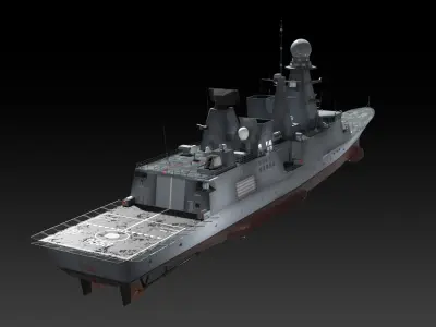 Horizon class destroyer ITS Andrea Doria Low-poly 3D model