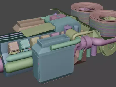 MB 873 Ka-501 Desiel engine Leopard 2 series engine Free 3D model