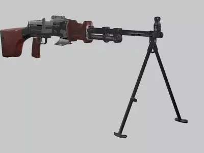 RPD Light Game Ready Machine Gun Low-poly 3D Model Low-poly 3D model