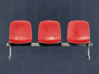 Chair01 three plastic seats Free 3D model