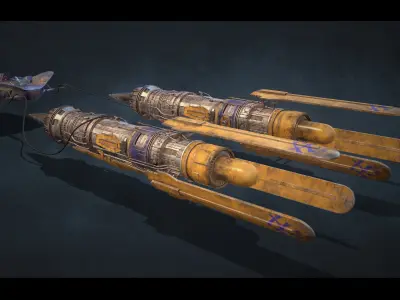 Anakin Podracer from Star Wars - Episode 1 - The Phantom Menace Low-poly 3D model