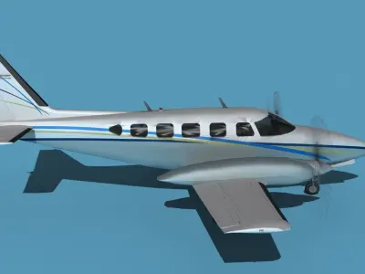 Piper PA-31-350 Navajo Chieftain V014 3D model