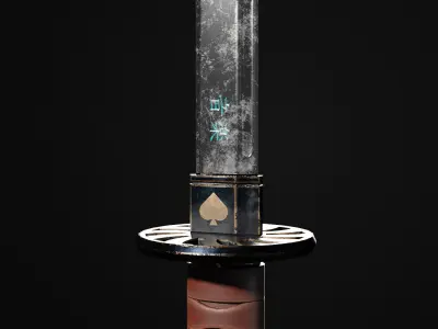 Low-Poly Katana 3d model by Nikdox Low-poly 3D model