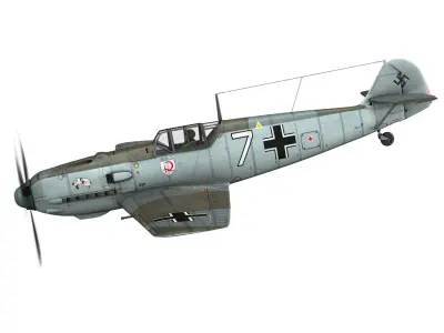 Messerschmitt - BF-109 E - White 7 3D model