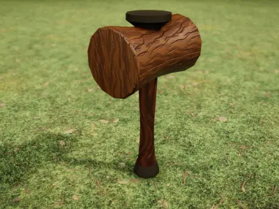 Stylized Hammer Free low-poly 3D model