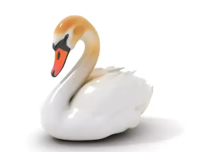 Elegant White Swan model pack Low-poly 3D model