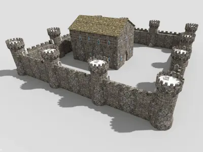 medieval castle 3 Low-poly 3D model
